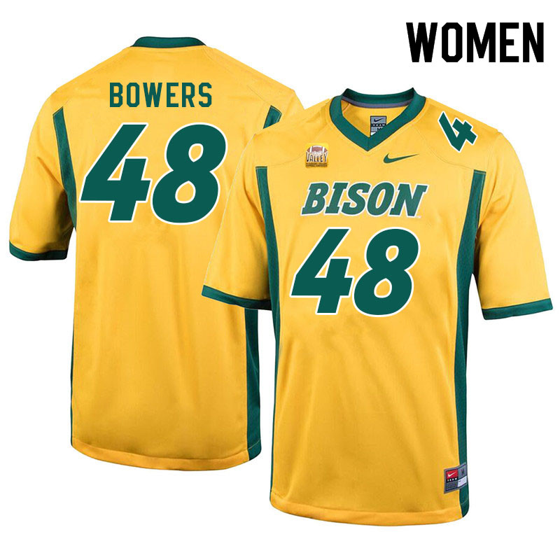 Women #48 Caleb Bowers North Dakota State Bison College Football Jerseys Sale-Yellow